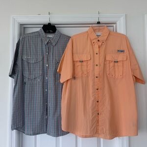 Set of 2 Columbia PFG Short Sleeve Button Down Shirts